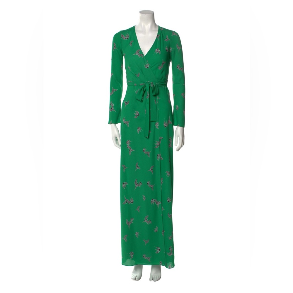 Diane von Furstenberg Green Wrap maxi Dress size XXS